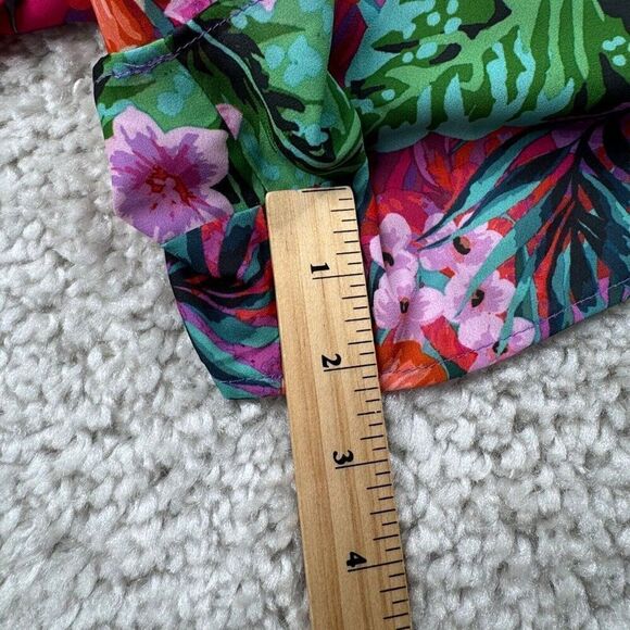 Show Me Your Mumu Rosarita Off The Shoulder Romper Pink Tropical - Picture 11 of 12